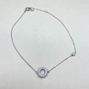 Silpada Oxidized Sterling Silver Cubic Zirconia O Crystal Anklet
